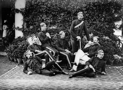 Britische Artillerieoffiziere in Indien, ca. 1860-80 von English Photographer